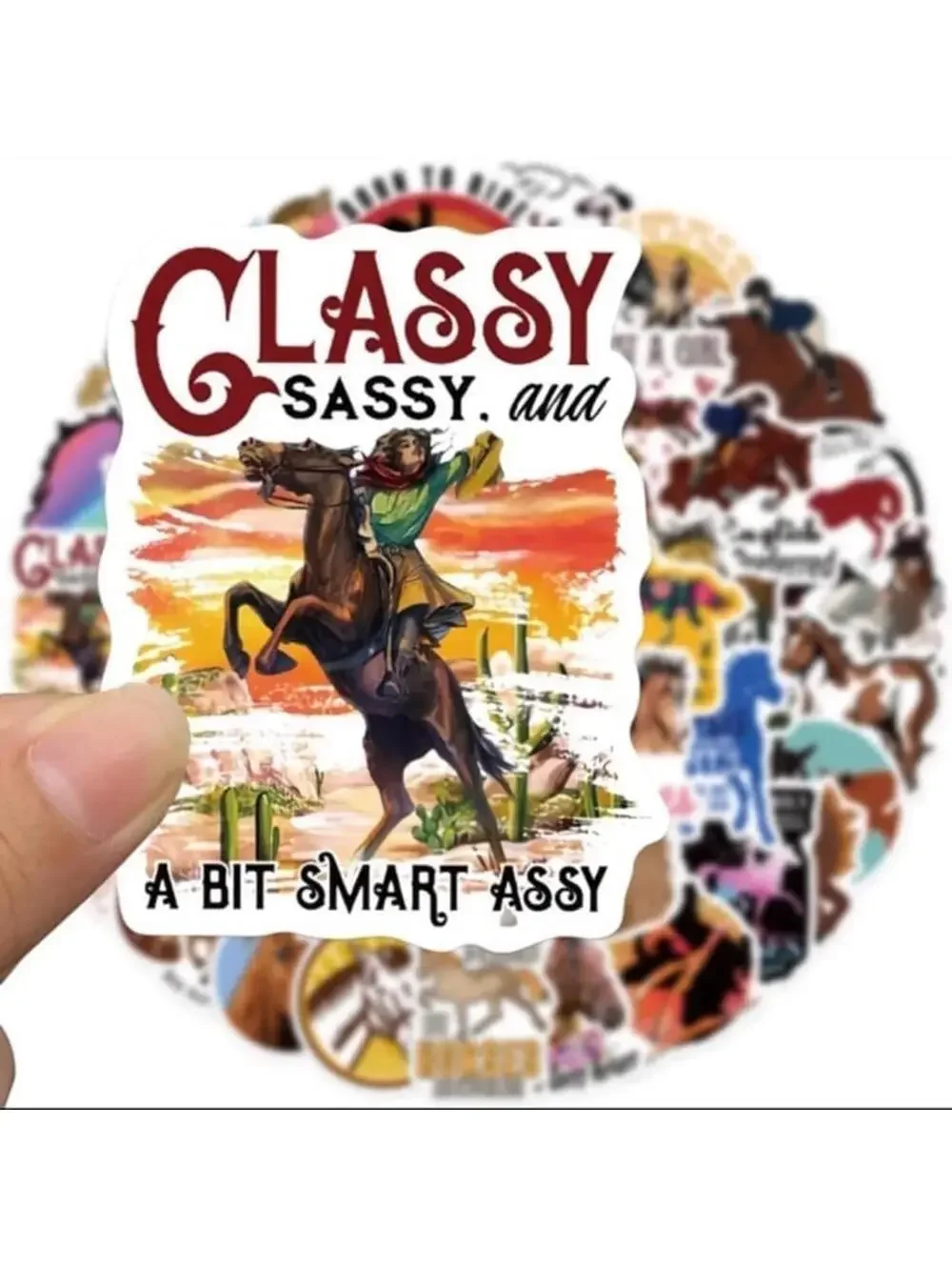 Horse Equestrian Dressage Stickers 50 Pcs, Decals Cowgirl Horses NWT